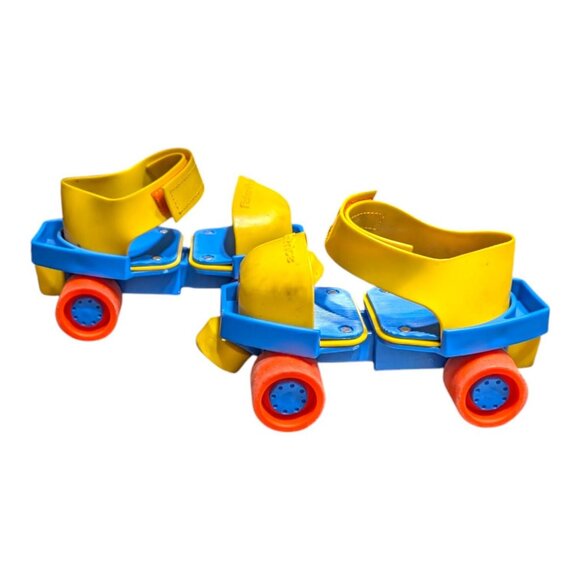 Vintage Fisher Price 1-2-3 Grow With Me Roller Skates Blue/Yellow - Adjustable - Picture 3 of 6
